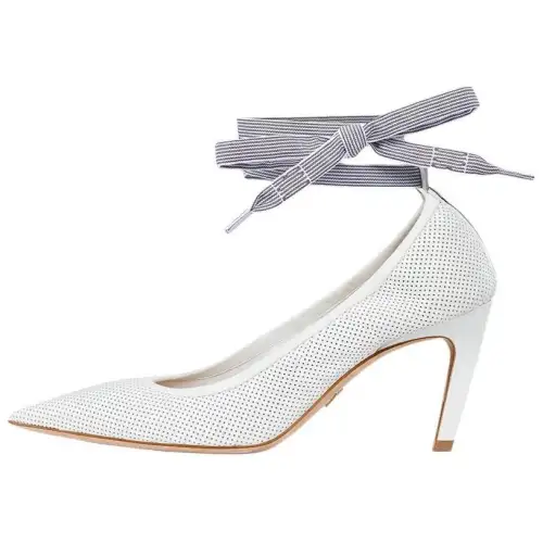 DIOR D Journey Slim Heel High Heels 8cm Women's White
