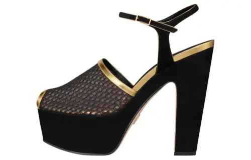DIOR Muse Dior Sheepskin One Strap Sandals 13cm Women's Black