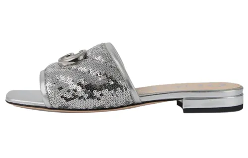 GUCCI Slide Slippers Women's Silver