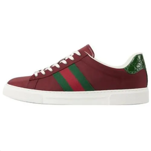 GUCCI ACE Low top Skateboard Shoes Men's Red Green
