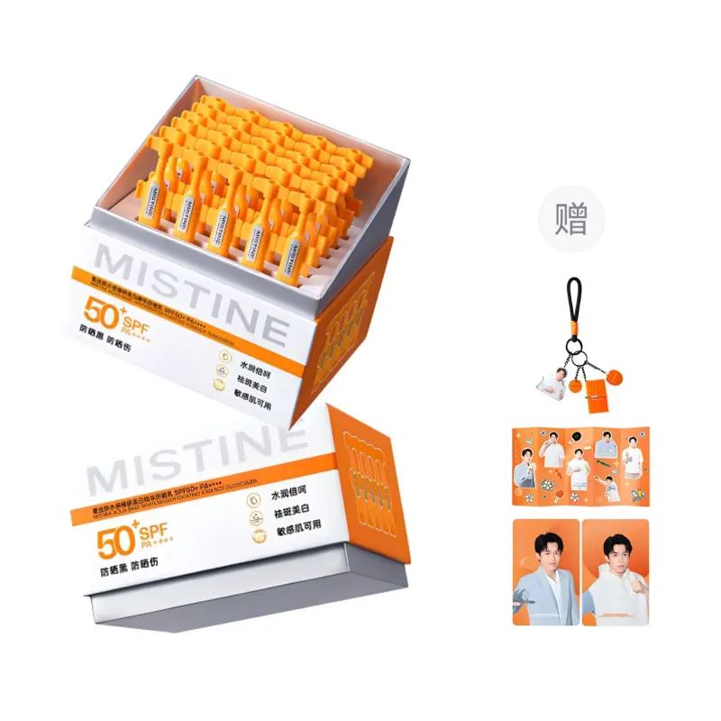 Mistine Brightening essence, moisturizing refreshing soothing handheld sun protection cream for skin care, UF-protection, SPF50, 30 ml