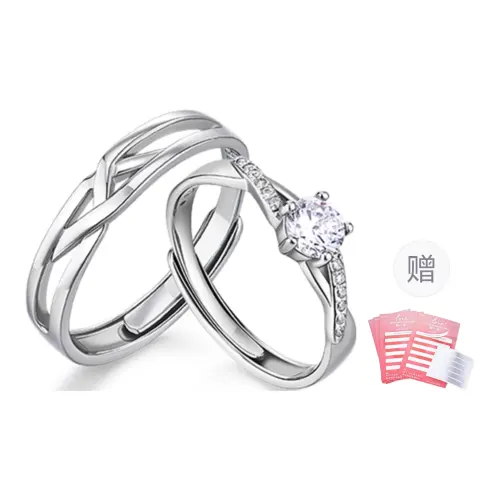 KADER 925 Sterling Silver Synthetic Cubic Zirconia Rings Unisex Silver White 520 Box