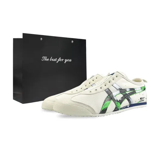 Onitsuka Tiger MEXICO 66 Abrasion Resistant Lightweight Moisture Wicking Low top Casual Shoes Unisex Beige Black Green