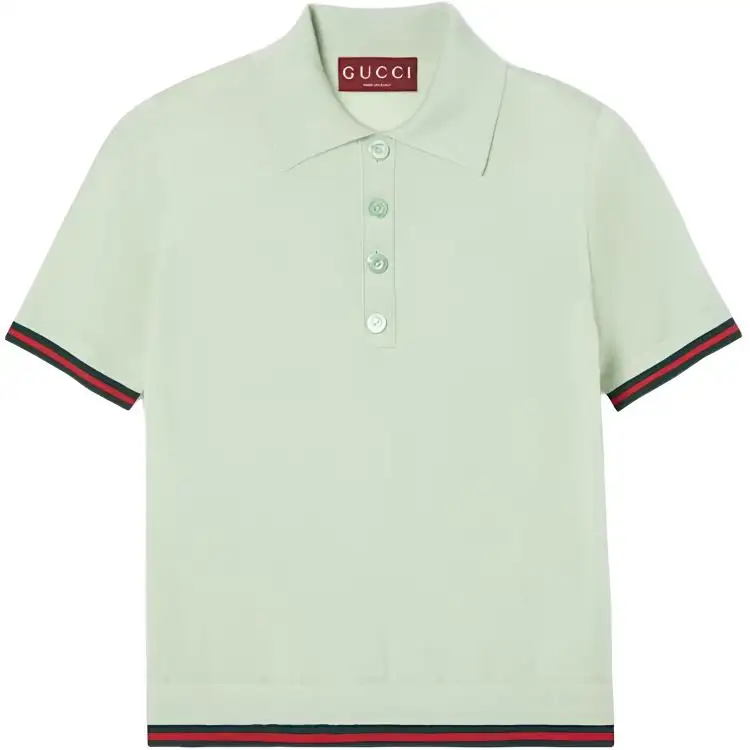 GUCCI Extra Fine Cashmere Silk Polo Top