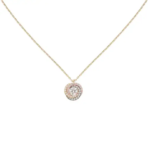 CARTIER Trinity Series Diamond Necklaces Unisex Multicolor