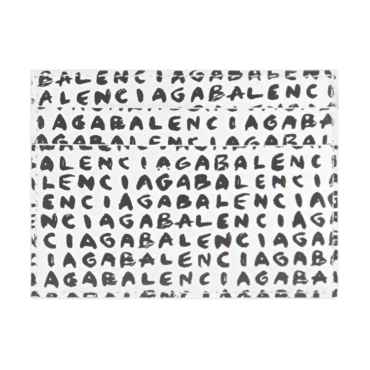 Balenciaga Cash Cow Leather Card Holder Card Holder Men's Black White