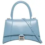 Balenciaga Leather Hourglass Bag Shoulder Bag, Crossbody Bag, Handbag Small Women's Blue
