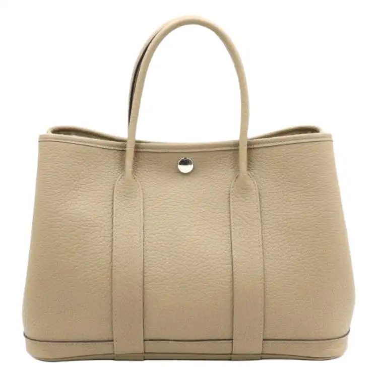 HERMES Hermès Garden Party 30 silver buckle Negonda calfskin handbag 30 women's 8Q BEIGE MARFA Marfa beige
