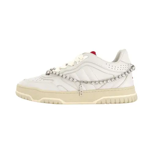 Gucci Wmns Re-Web Sneaker 'White Crystal Chain' Women's