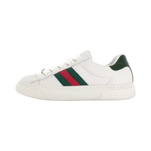GUCCI ACE Leather Low top Skateboard Shoes Women's White