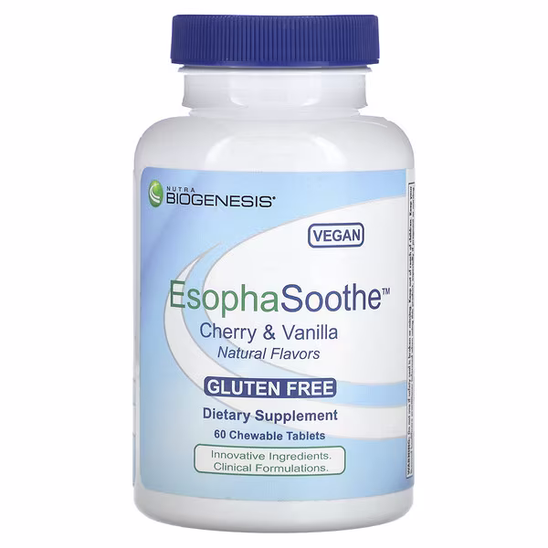 Nutra BioGenesis, EsophaSoothe, Cherry & Vanilla, 60 зажилдаг шахмал