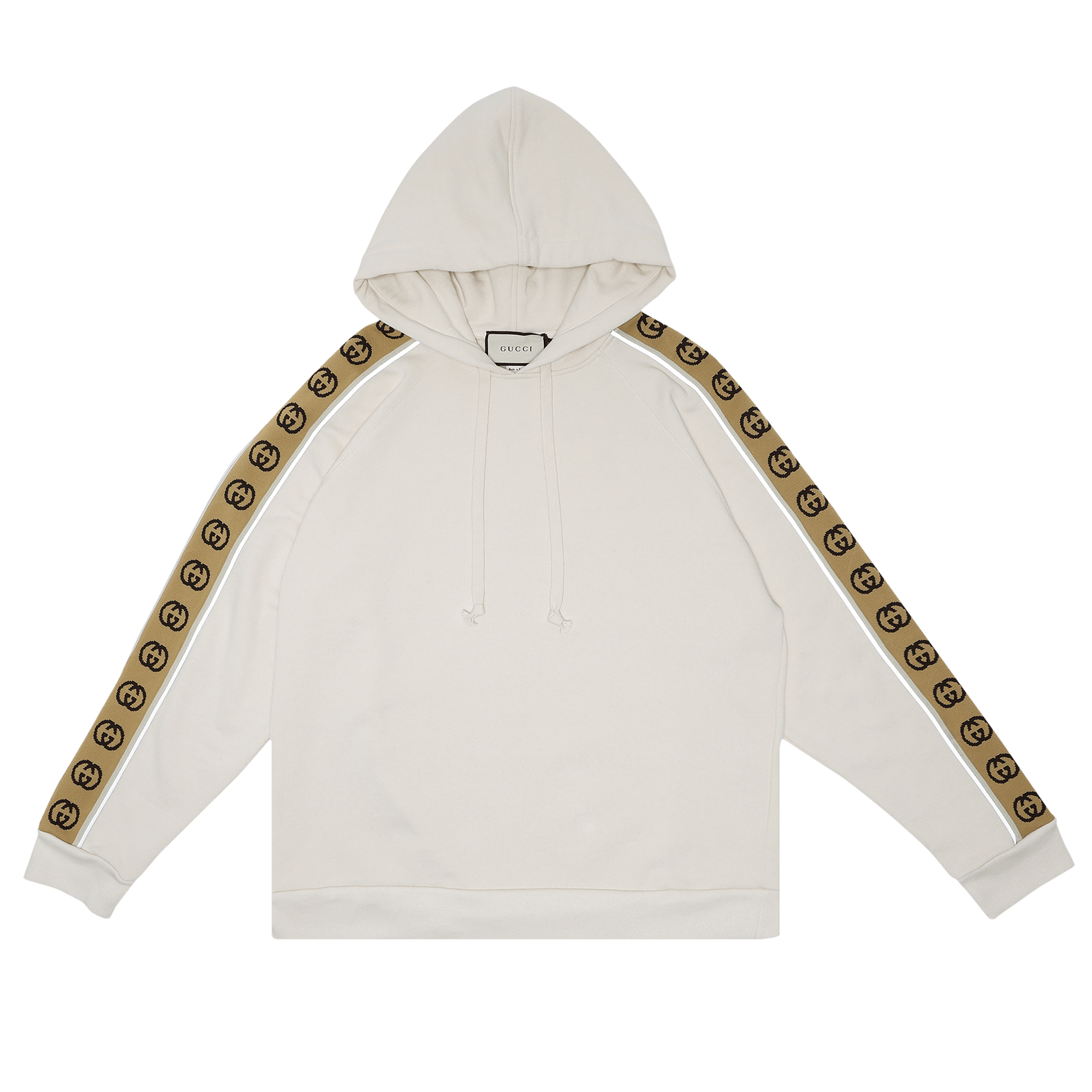 Gucci Tape Detail Popover Hoodie 'Natural/Multicolor'