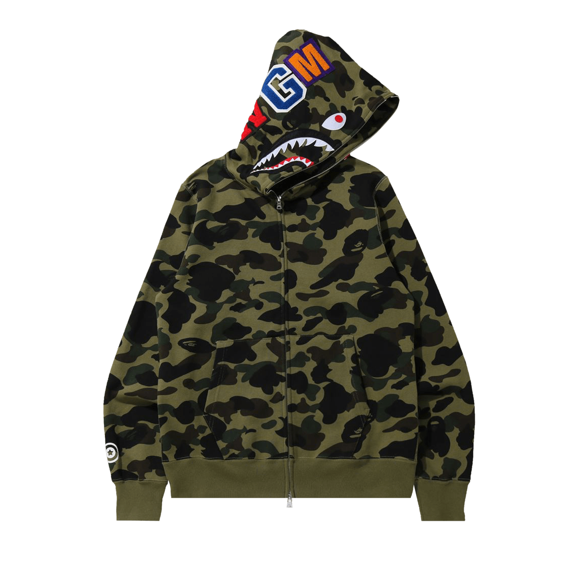 BAPE 1st Camo Shark Full Zip Hoodie 'Green'