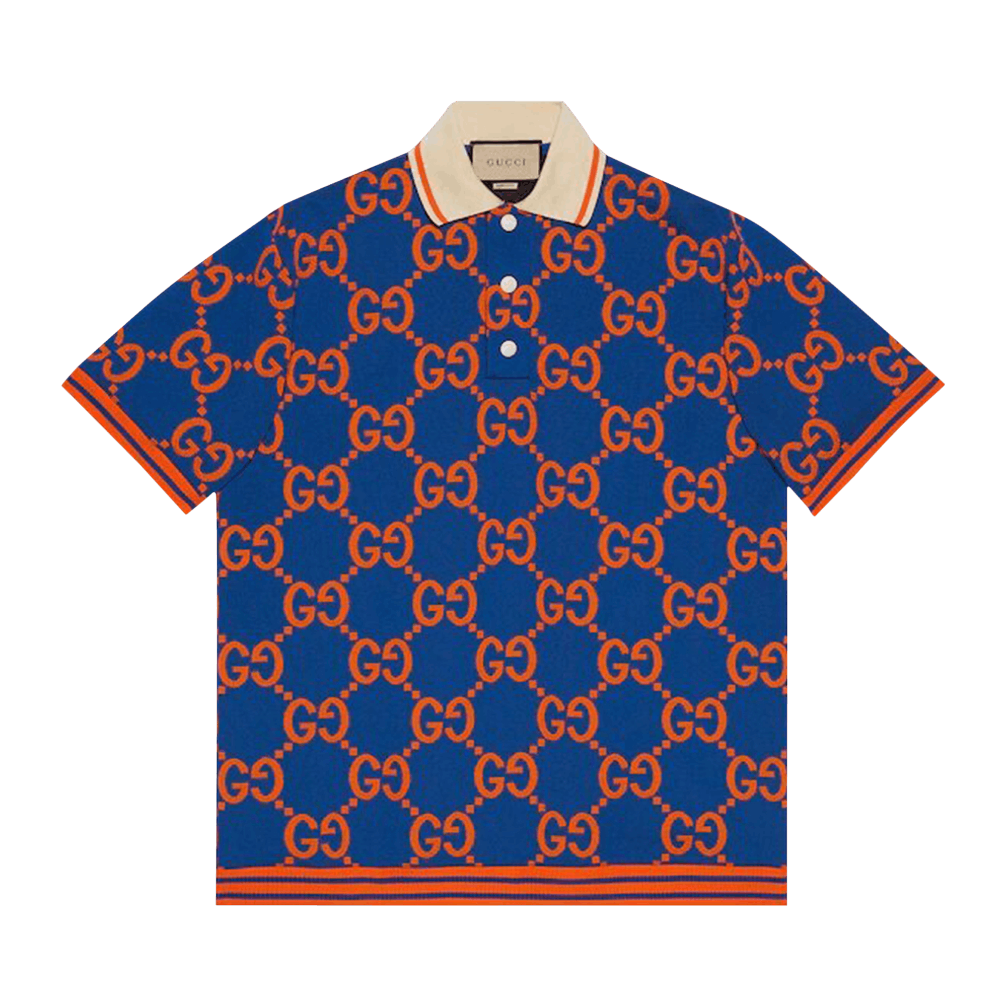 Gucci GG Jacquard Polo T-Shirt 'Blue/Orange'