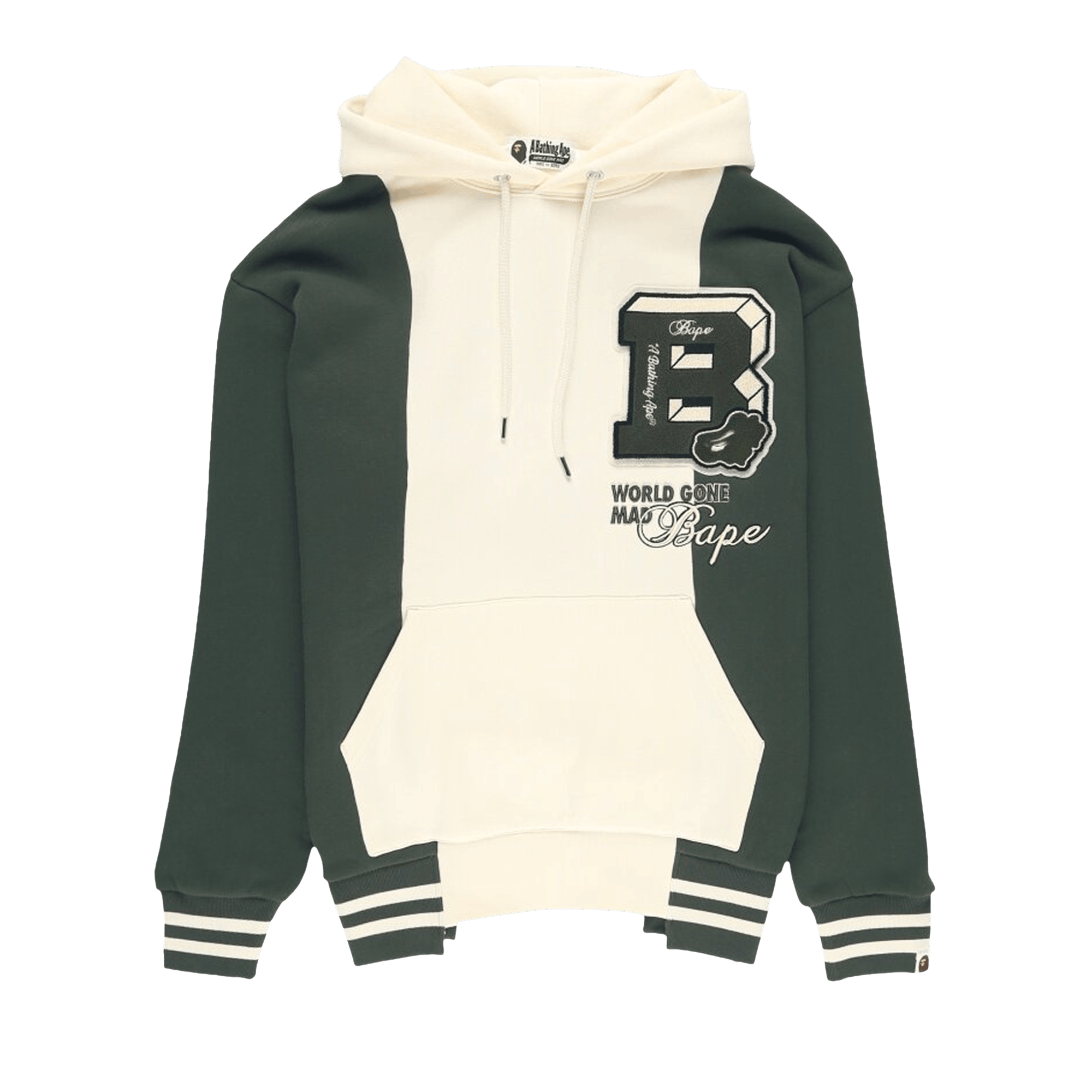 BAPE Badges Color Blocking Hoodie 'Ivory'