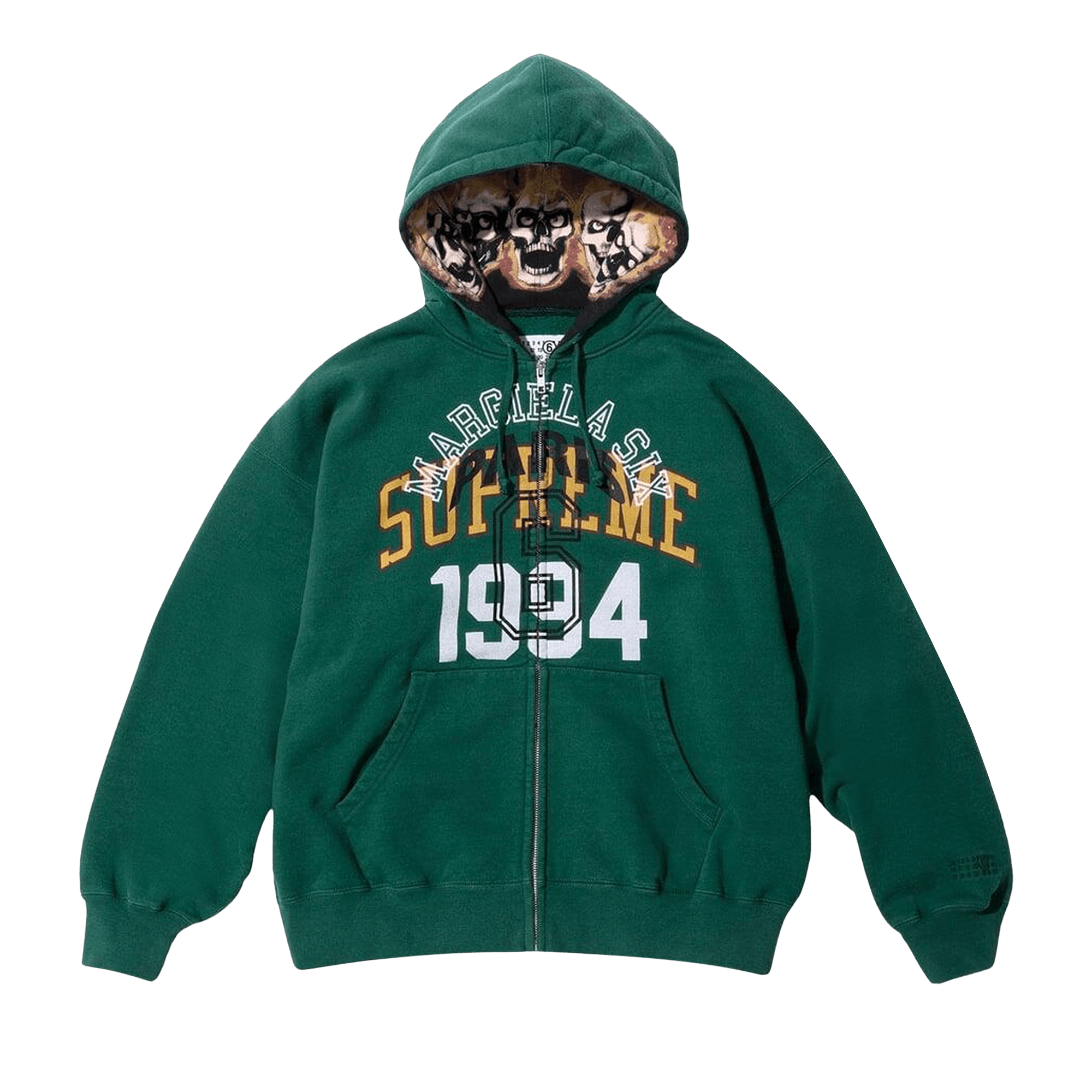 Supreme x MM6 Maison Margiela Zip Up Hooded Sweatshirt 'Dark Green'