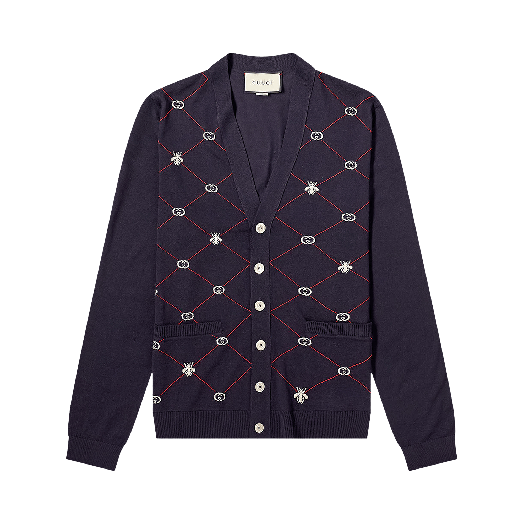 Gucci Wool Cardigan 'Blue/Multicolor'