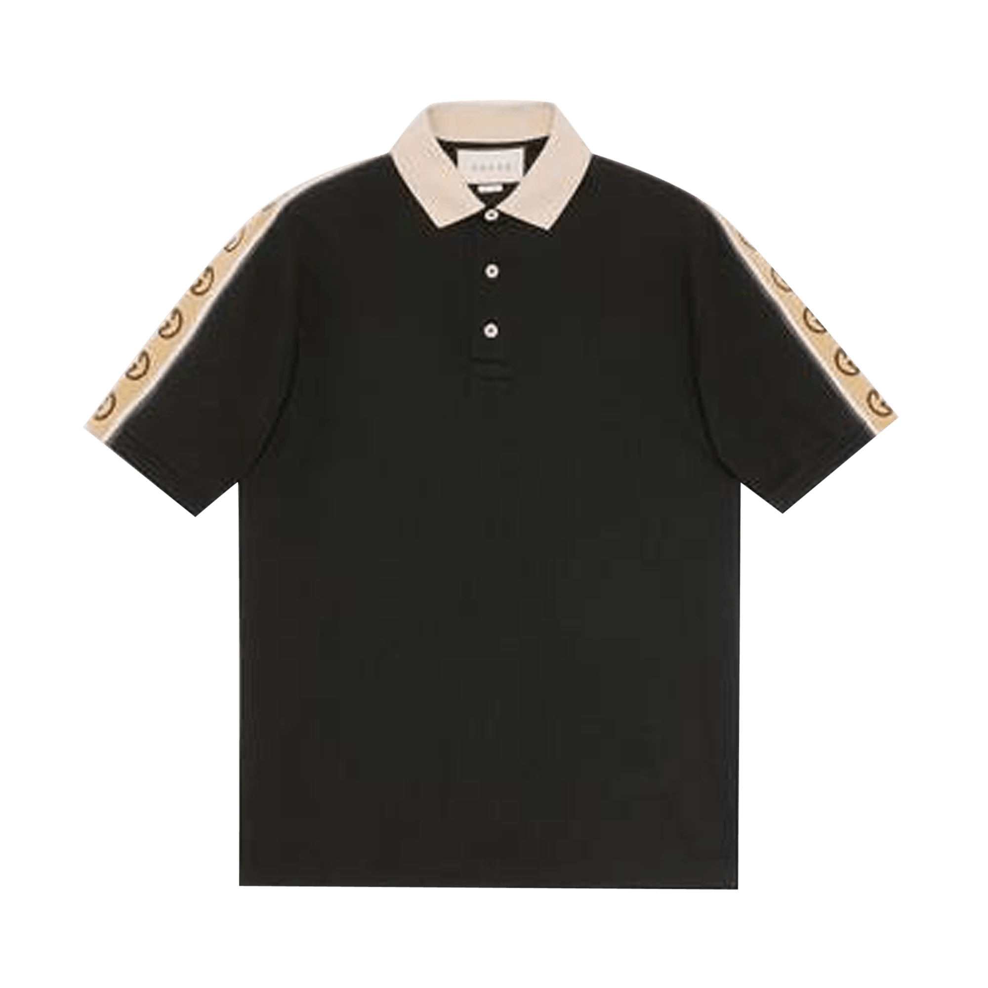 Gucci Piquet Polo With Interlocking G Stripe 'Black/Multicolor'