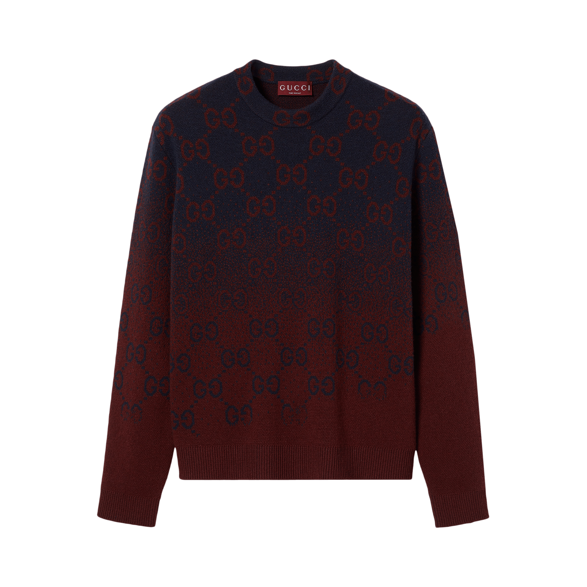 Gucci Degrade Wool Jacquard Sweater 'Ink/Bordeaux'