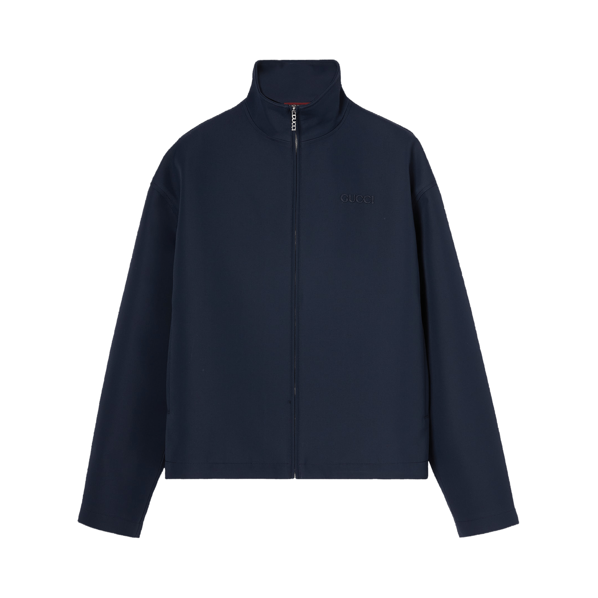 Gucci Embroidered Wool Acetate Zip Jacket 'Ink'