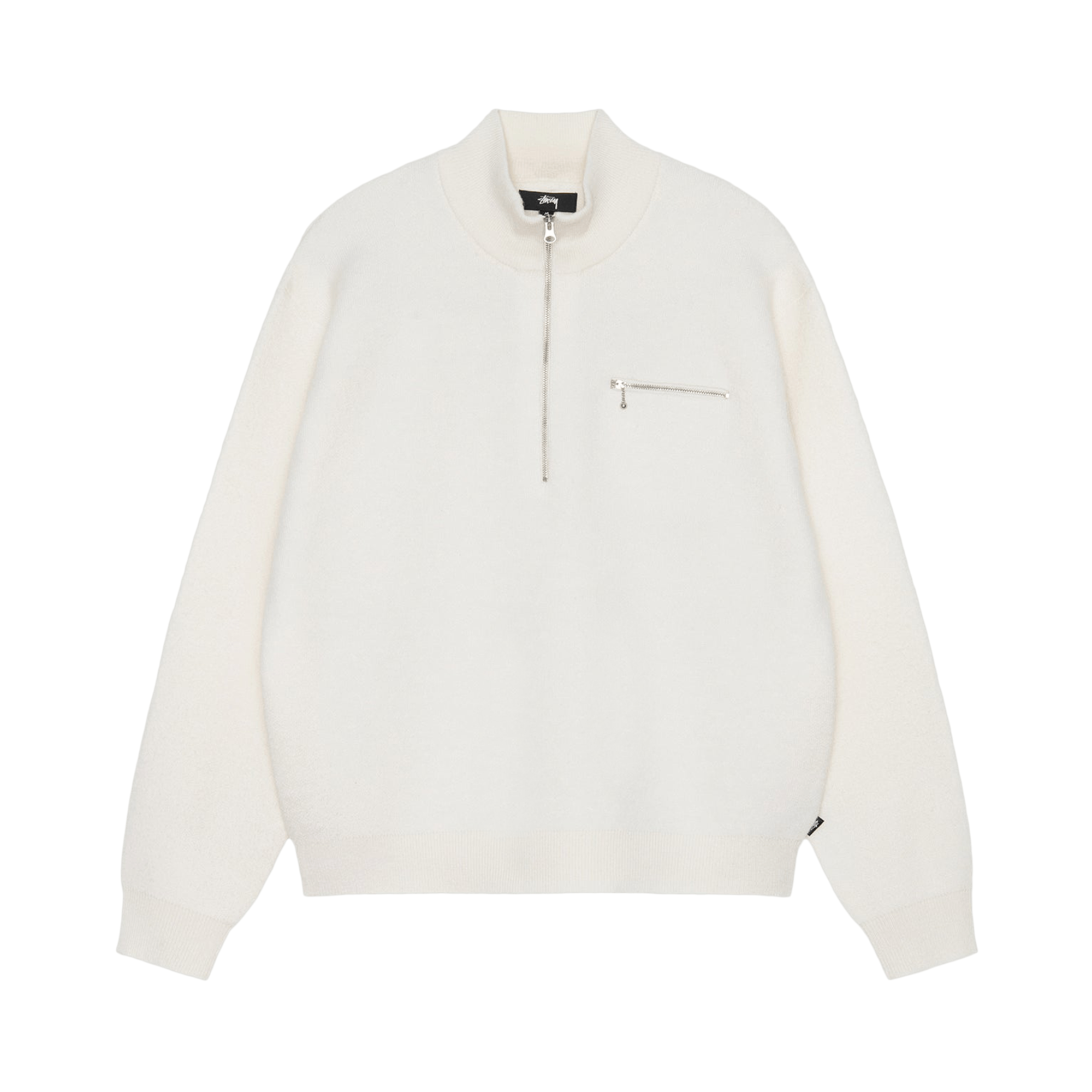 Stussy Half Zip Mock Neck Sweater 'Ivory'