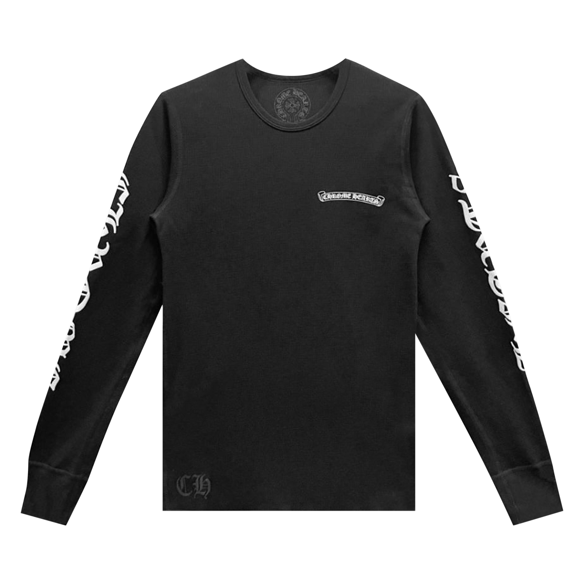 Chrome Hearts Scroll Logo Long-Sleeve Thermal T-Shirt 'Black'
