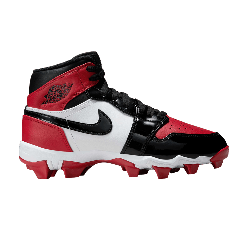 Air Jordan 1 Mid Cleat GS 'Bred Toe'