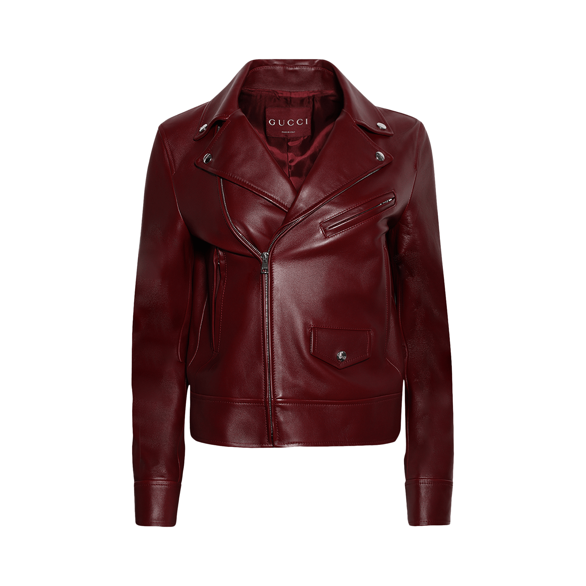 Gucci Leather Biker Jacket 'Rosso Ancora Red'