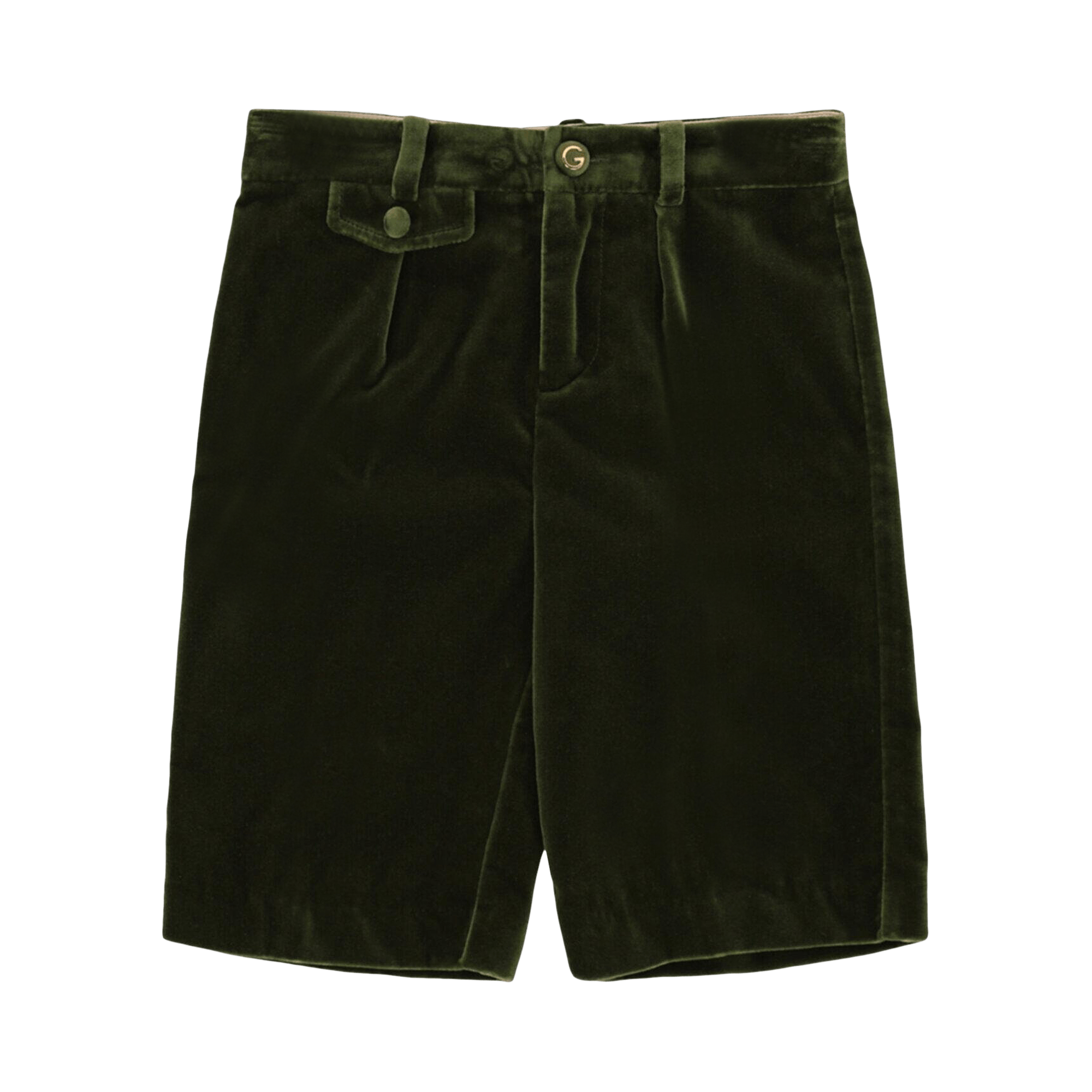 Gucci Kids Pleated Velvet Shorts 'Green'