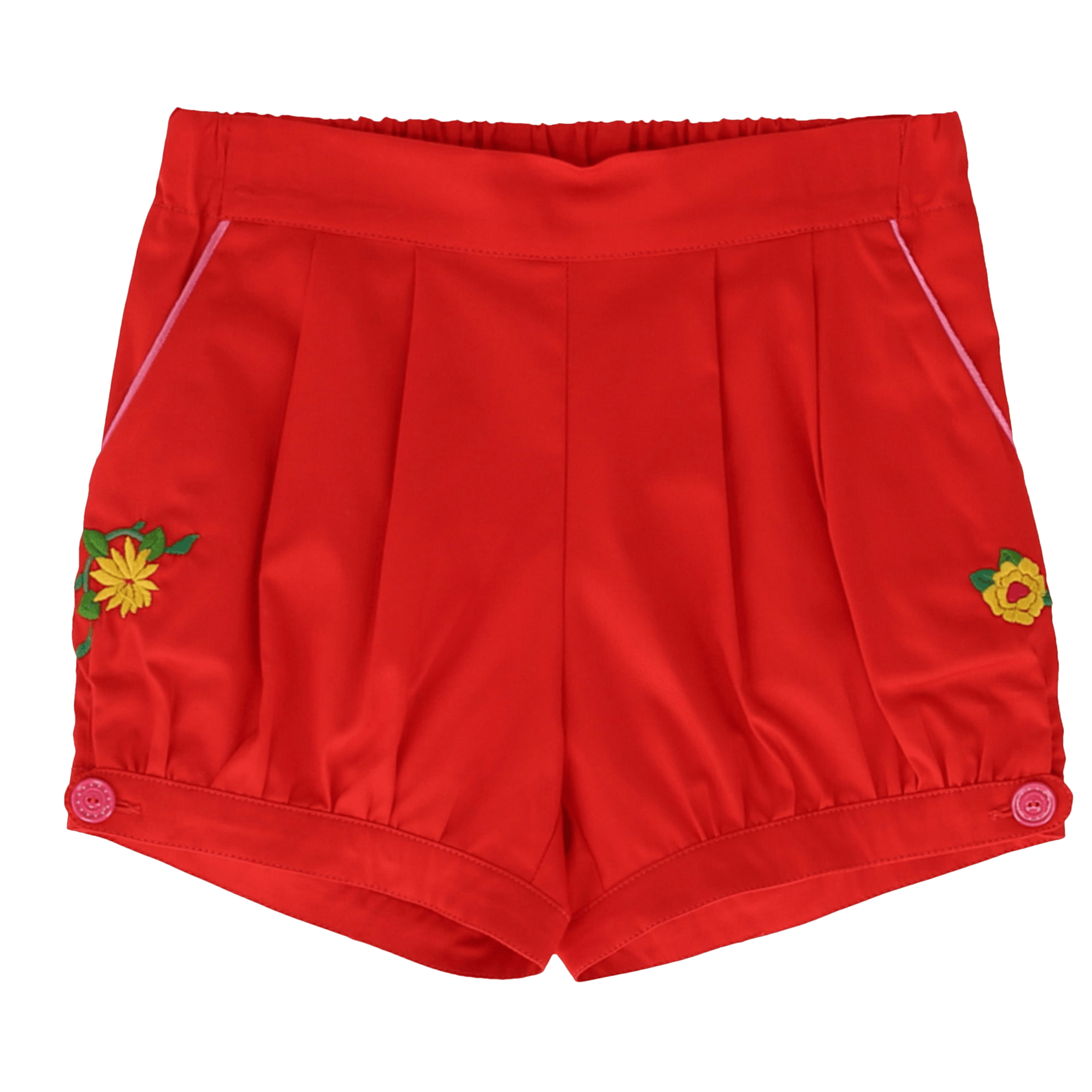 Gucci Kids Floral Appliqué Shorts 'Hibiscus Red'