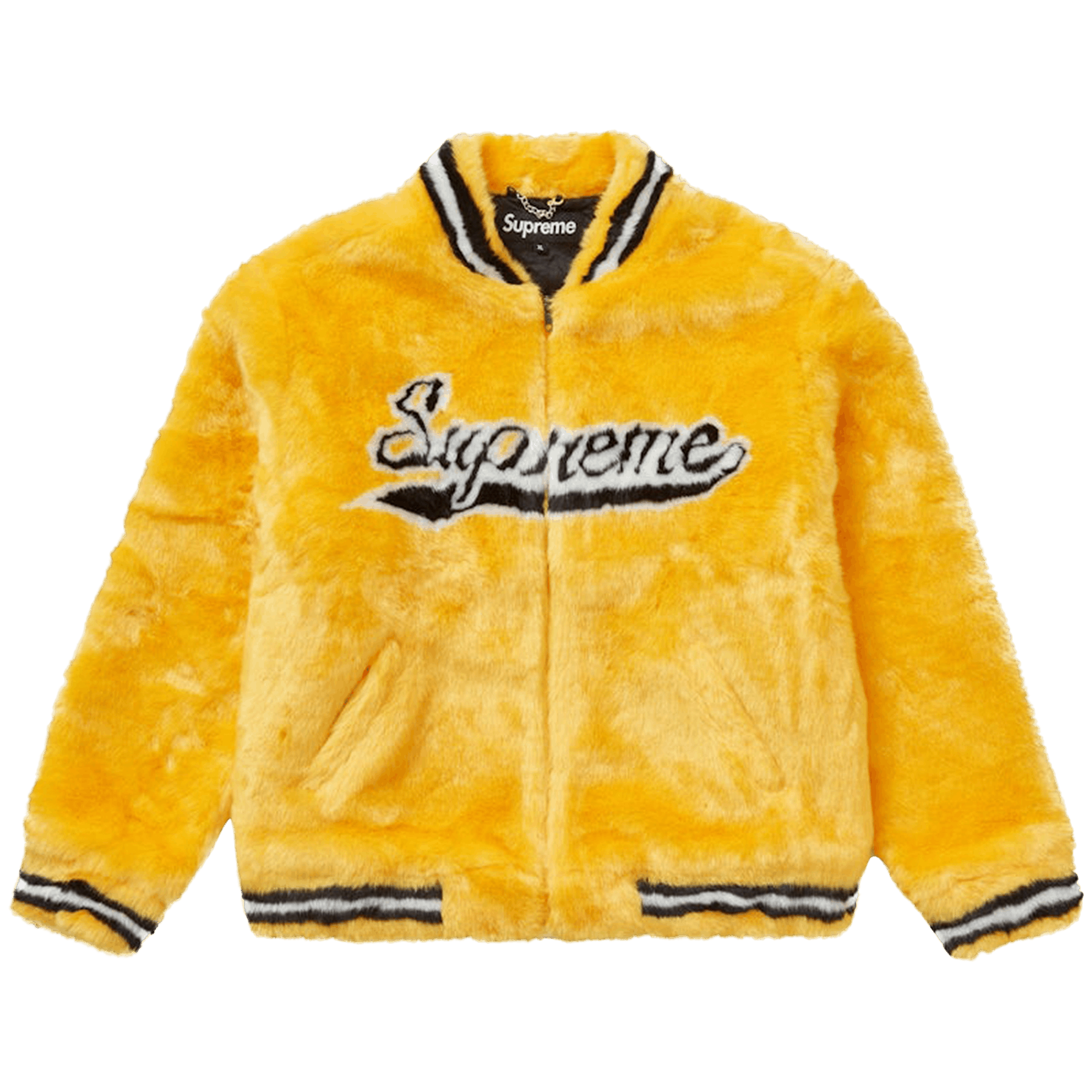 Supreme Faux Fur Varsity Jacket 'Yellow'