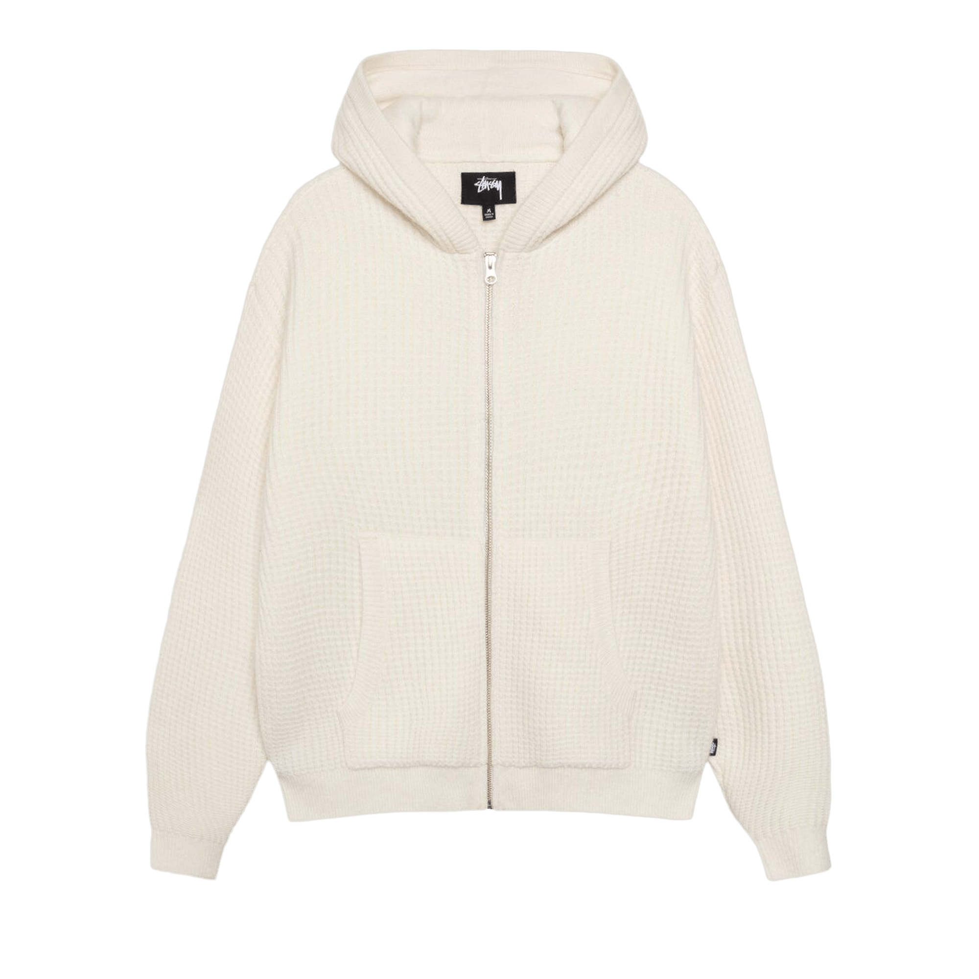 Stussy Waffle Cashmere Zip Hoodie 'Ivory'
