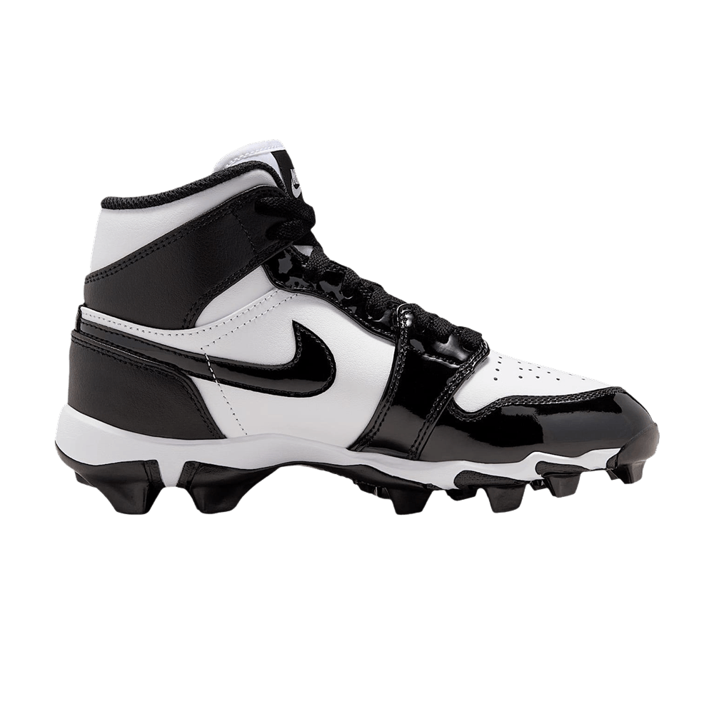 Air Jordan 1 Mid Cleats GS 'White Black'