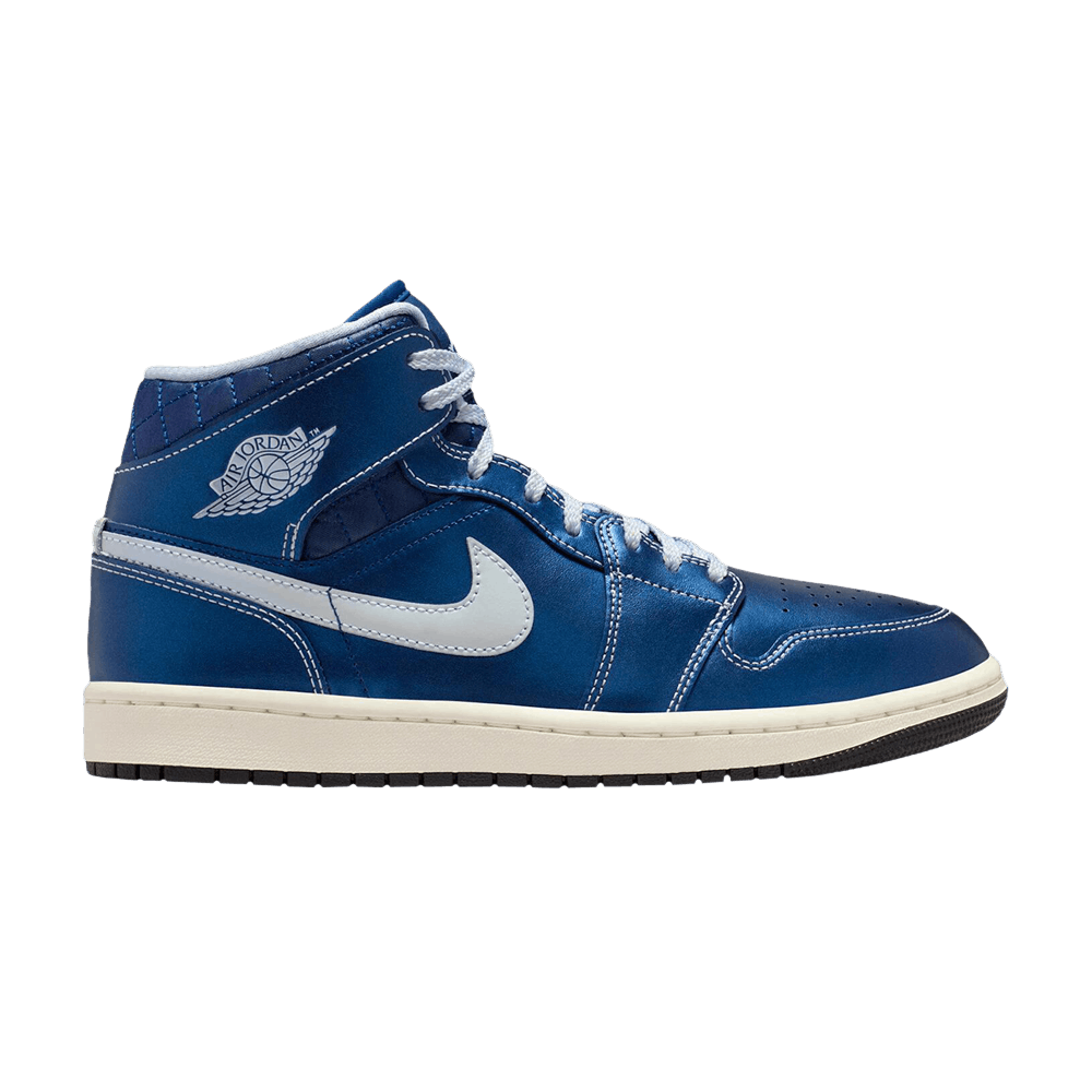 Wmns Air Jordan 1 Mid 'Quilted Metallic Blue'
