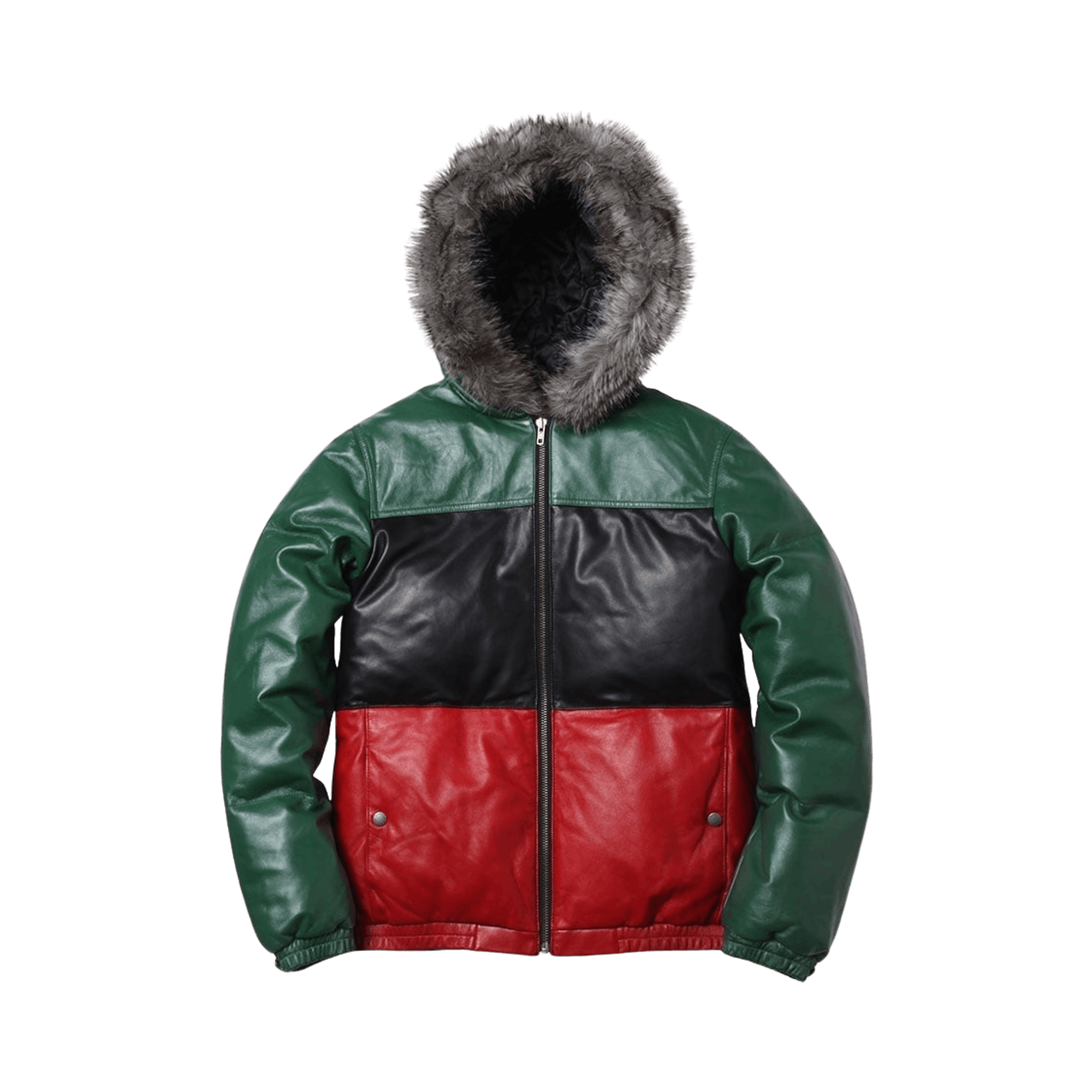 Supreme Leather Down Jacket 'Green'