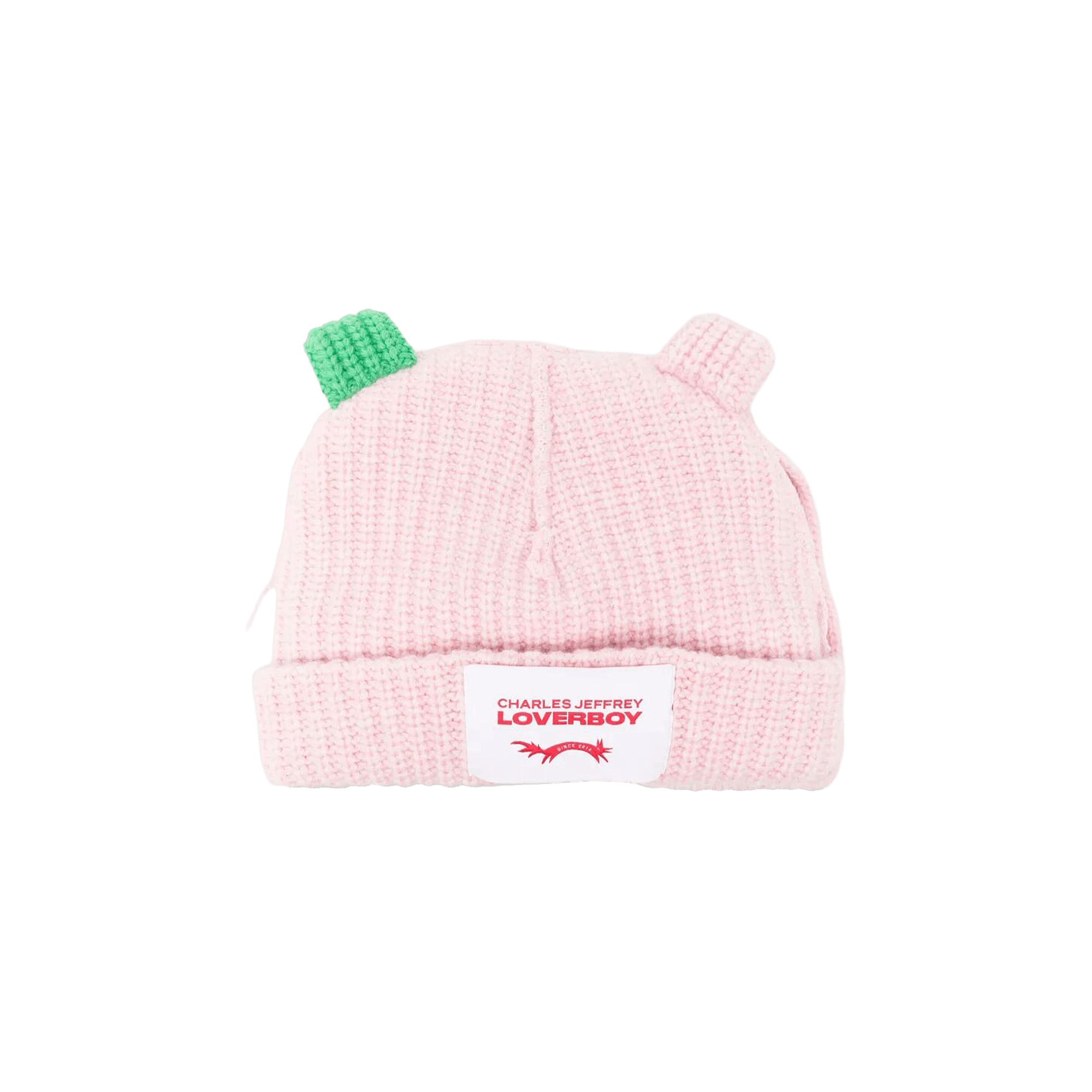 Charles Jeffrey Loverboy Chunky Rabbit Beanie 'Pink/Green'