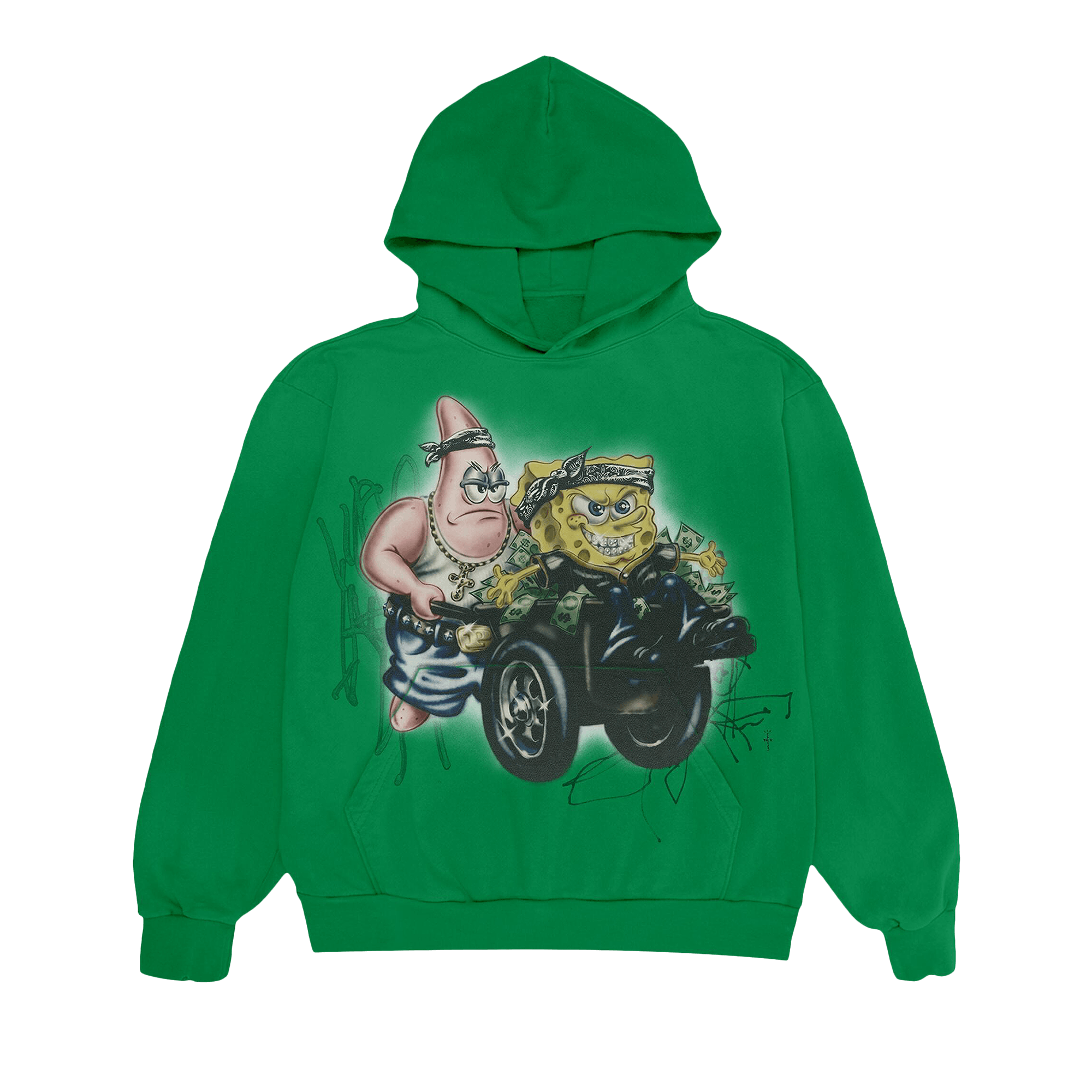 Cactus Jack by Travis Scott x Spongebob Fancy Life Hoodie 'Green'