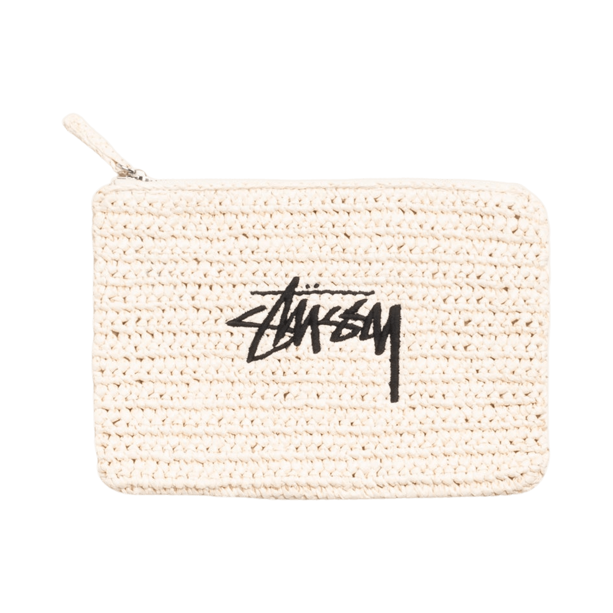 Stussy Raffia Zip Pouch 'Ivory'