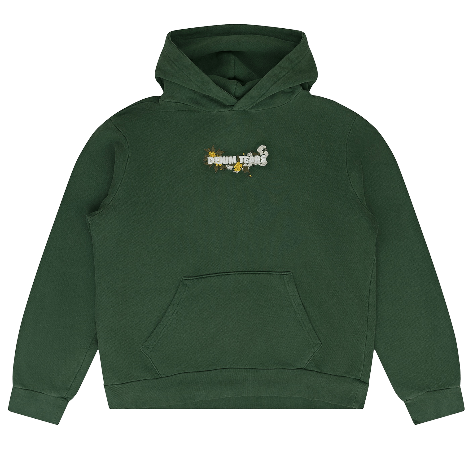 Denim Tears Embroidered Floral Logo Hoodie 'Green'
