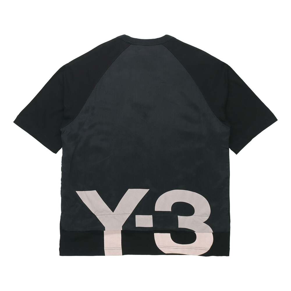 Men's Y-3 SS21 Rear Logo Printing Round Neck Short Sleeve Black T-Shirt GV6083