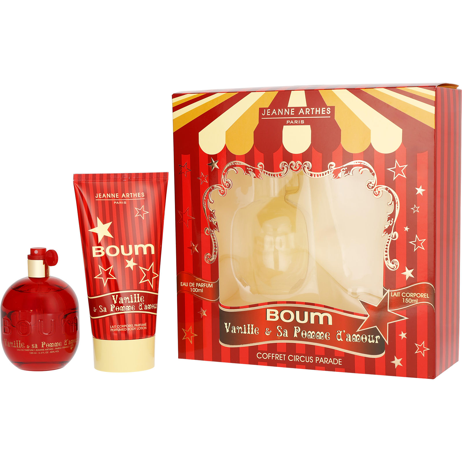 Jeanne Arthes Boum Vanille Sa Pomme d'Amour Eau De Parfum Spray 3.3 oz & Perfumed Body Lotion 5 oz - Үнэртэй ус