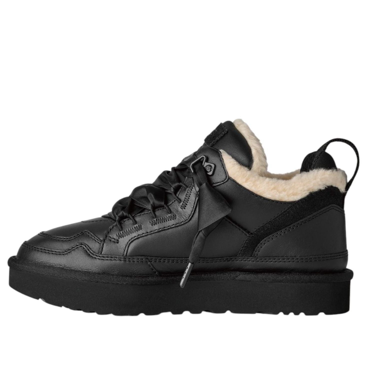 (WMNS) UGG Lowmel Leather 'Black' 1171537-BLK