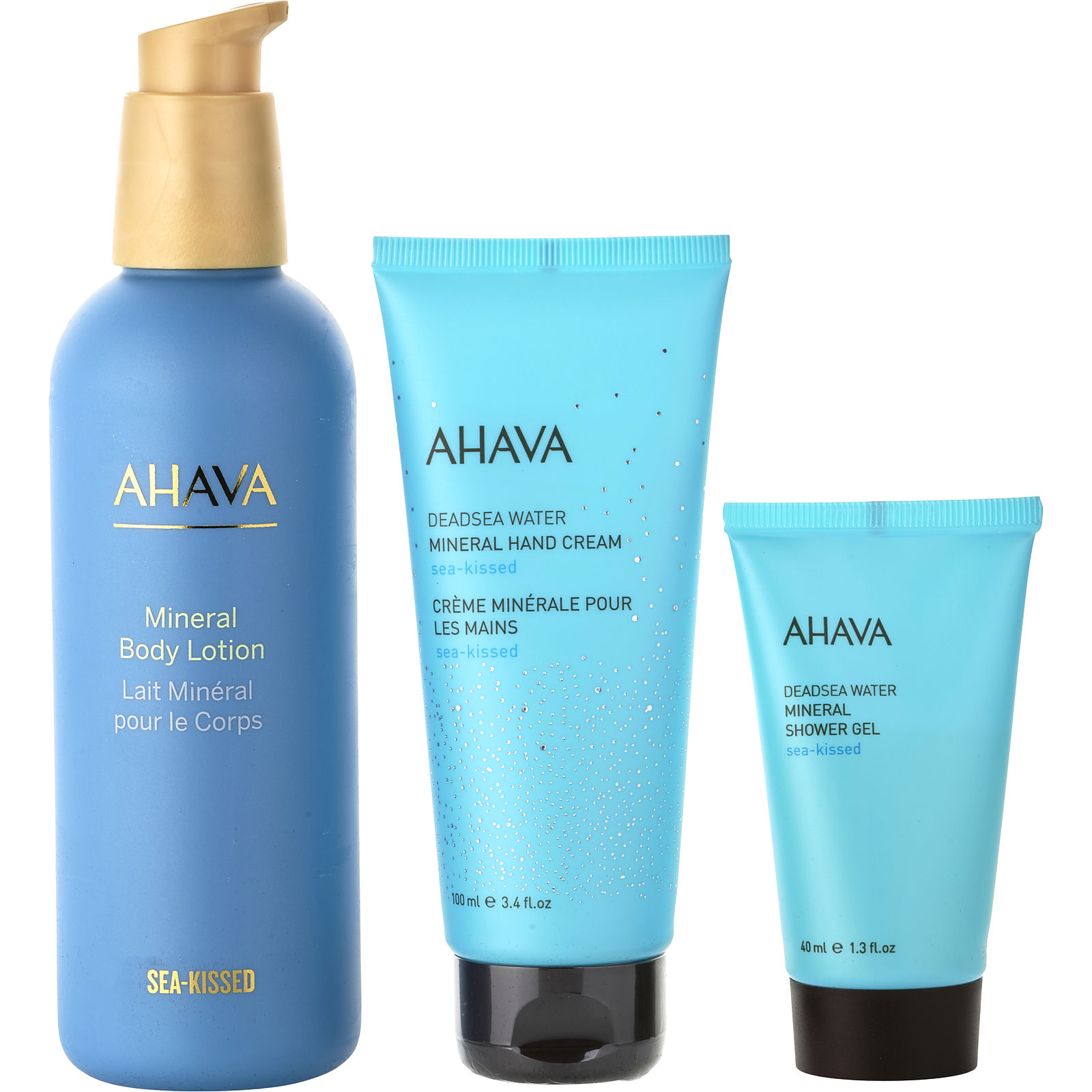 Ahava Dare To Glow Wave Of Hydration Trio: Mineral Body Lotion 250ml + Mineral Hand Cream 100ml + Mineral Shower Gel 40ml --3pcs - Үнэртэй ус
