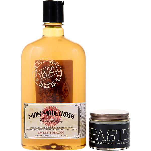 18.21 Man Made Book Of Good Grooming Volume 11 (Man Made Wash Sweet Tobacco 18 oz & Paste Sweet Tobacco 2 oz) - Үнэртэй ус