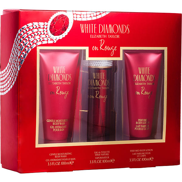 Elizabeth Taylor White Diamonds En Rouge Eau De Toilette Spray 3.3 oz &amp; Body Lotion 3.3 oz &amp; Body Wash 3.3 oz - Үнэртэй ус
