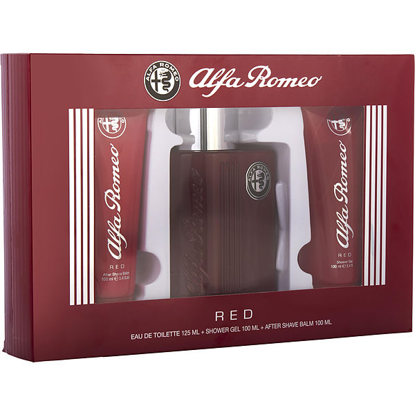 Alfa Romeo Red Eau De Toilette Spray 4.2 oz & Aftershave Balm 3.4 oz & Shower Gel 3.4 oz - Үнэртэй ус