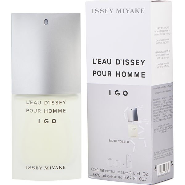 Issey Miyake L'Eau d'Issey I Go Eau De Toilette Spray 2.6 oz (Bottle) & Eau De Toilette Travel Spray 0.67 oz (Cap) - Үнэртэй ус