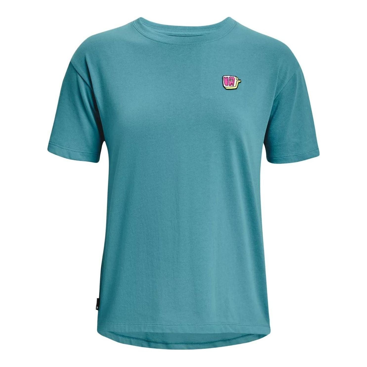 (WMNS) Under Armour Heavyweight Graphic T-shirt 'Teal' 1376743-433