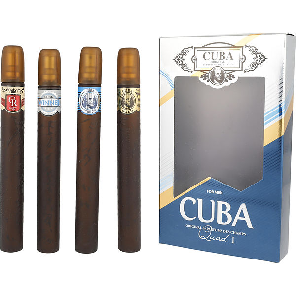 Cuba Variety 4 Piece Quad Man With Cuba Gold &amp; Royal &amp; Shadow &amp; Winner And All Are Eau De Toilette Spray 1.17 oz - Үнэртэй ус