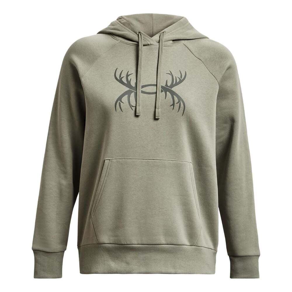 (WMNS) Under Armour Rival Fleece Antler Hoodie 'Light Green' 1380262-504